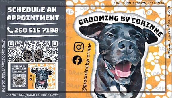 Grooming by Corinne QR Business Card